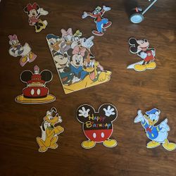 9pcs, Mickey Mouse n friends Birthday Party Supplies - Large Cartoon Mickey Yard Lawn Sign & Decorations  
