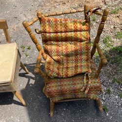 Two Vintage  Chairs Rocking & Desk