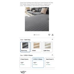 Brand new Couch Cover Striped Sectional Sofa Slipcovers L Shaped Couch Cover - Easy Installation, Stain Resistant, Machine Washable