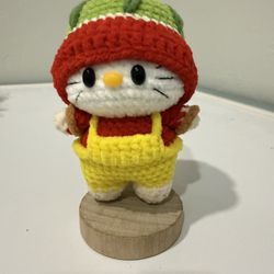 Handmade with love: Cute Crochet Watermelon kitty 🧶