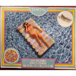 Packed Party Confetti Tube Float Pool Lounger for Ages 14+ Years  New**