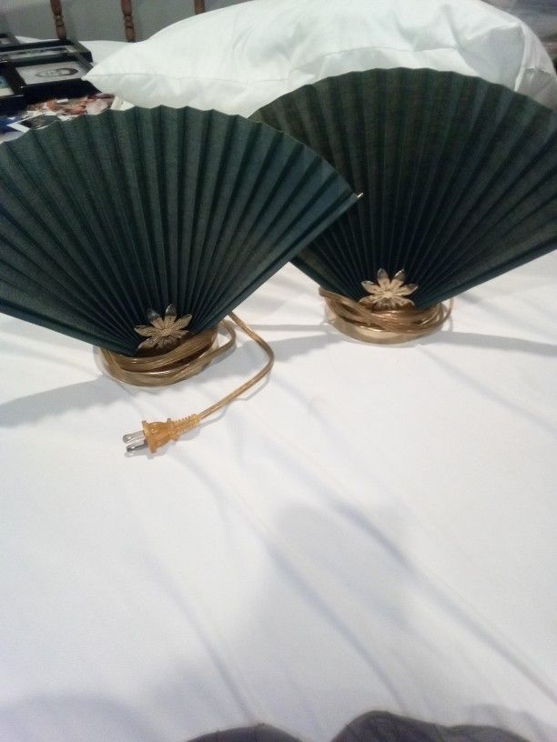 Vintage Accordion Fan Table Lamps