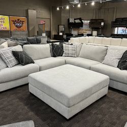 Big Light Grey Cream Sectional 