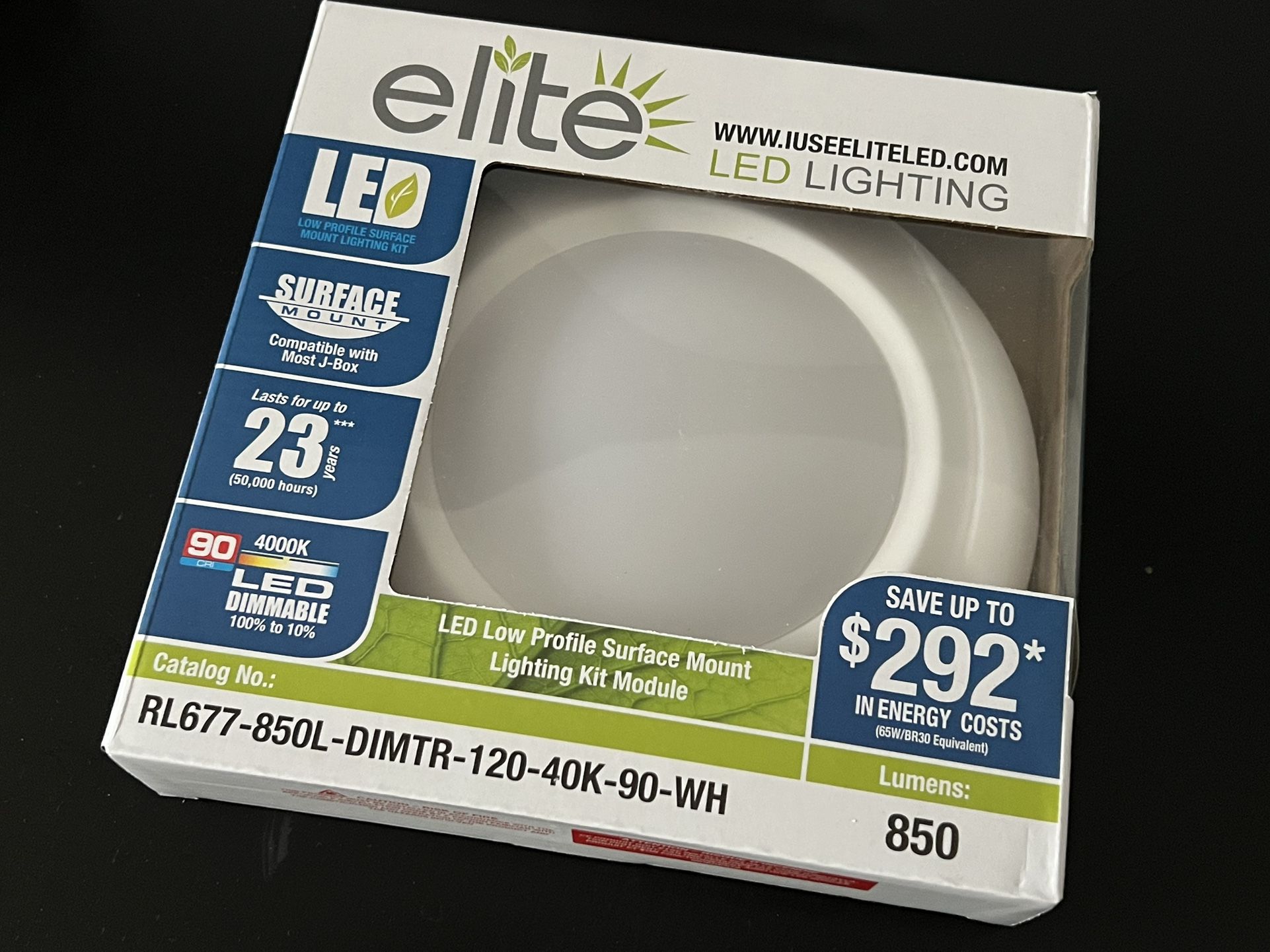 Elite LED Lighting RL677-850L-DIMTR-120-40K-90-WH