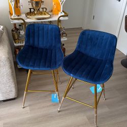 Bar Stools Blue Velvet
