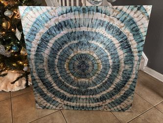 beautiful teal and gold canvas 34x34