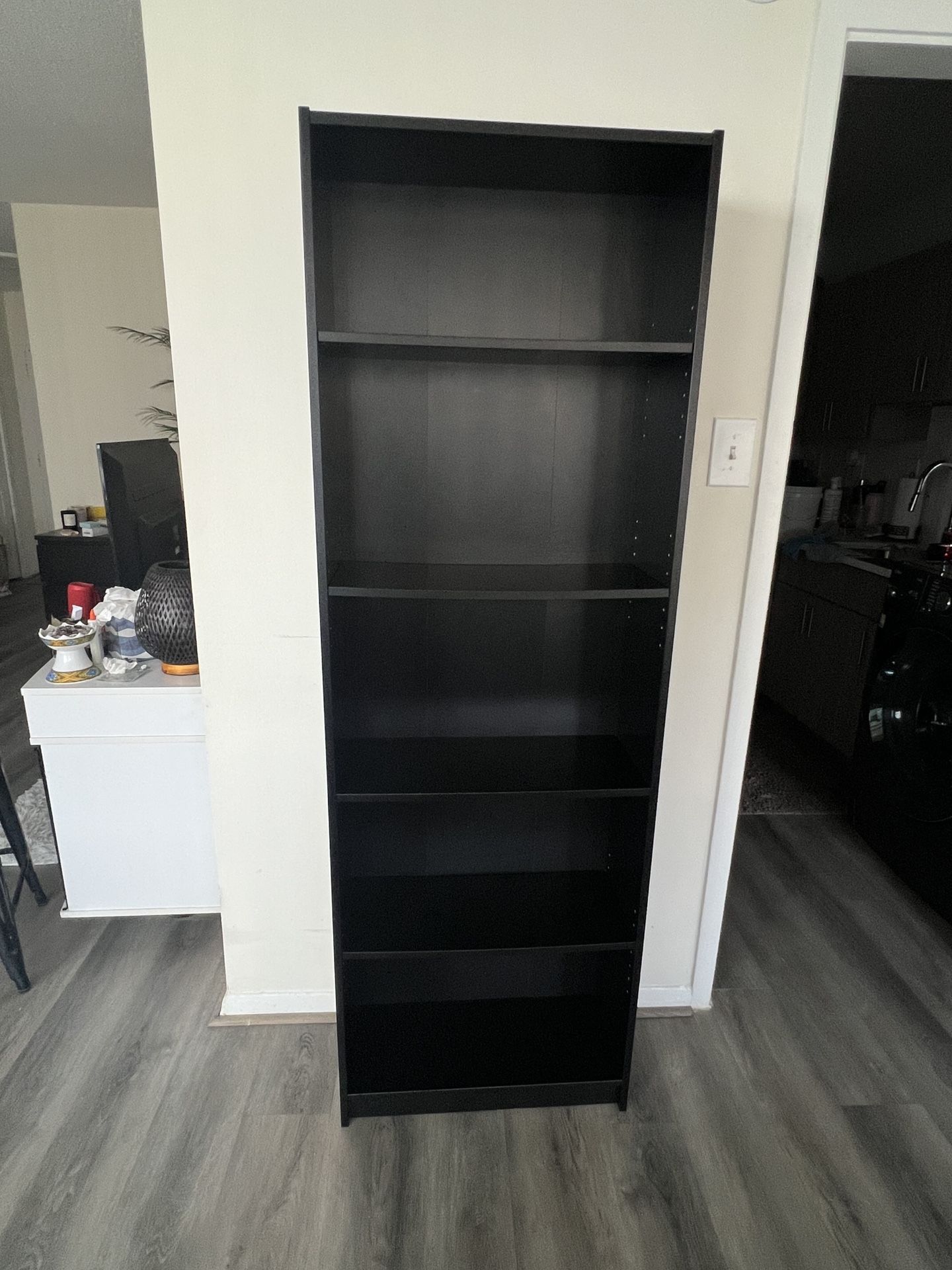 Black Bookshelf – 5 Shelves, Great Condition