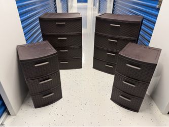Buy two brown storage espresso Sterelite weave for Drawer Dresser plastic get 2 smaller free