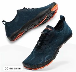 HIITAVE Men 5 Wide Toes Barefoot Lightweight Breathable Water Creek Shoes (size 12)