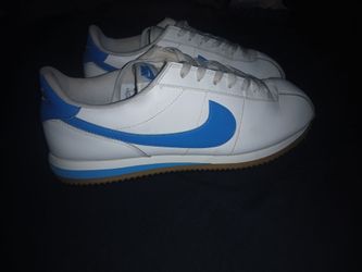 Cortez Nikes baby blue and white