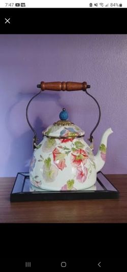 NEW MacKenzie Childs Enamel Retired Morning Glory 2qt Teapot