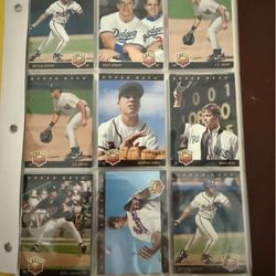 1990 & 1992 MLB ROOKIES Lot: (8-Ultra Pro Platinum Pages & Folder) = 72 Cards. Chipper Jones, J.T. Snow, Mike Piazza+ NM/M!!!😎