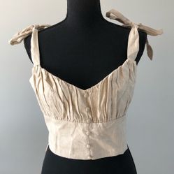 Womens Altrd State Beige Corset Style Crop Top size L
