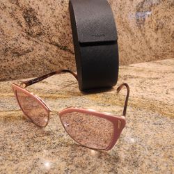 Prada Coral Pink and Brown Cat-eye Sunglasses BRAND NEW! No SCRATCHES!!