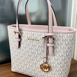Michael Kors Jet Set Monogram Vanilla White Mini Tote US Womenโs New