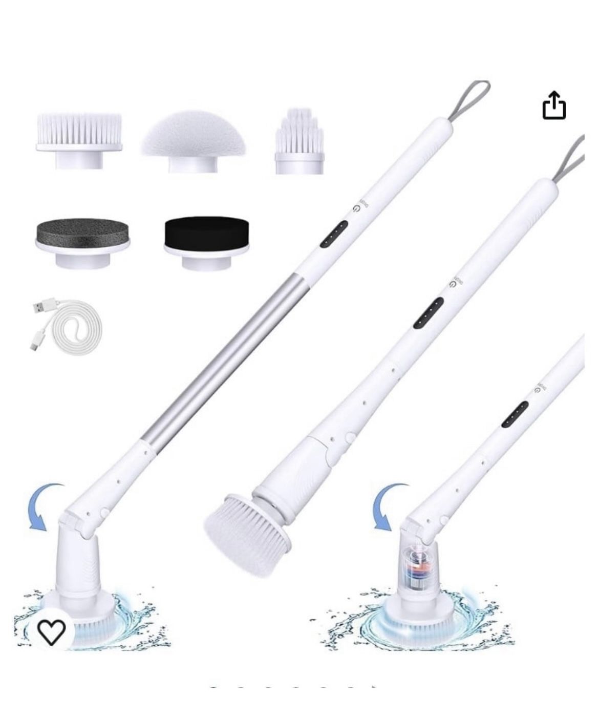 Electric Spin Scrubber Cordless Spin Scrubber with 4 brushes