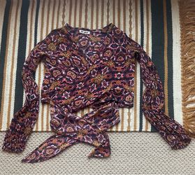Billabong Women’s Natural Life Inspired Hippie Vibes Wrap Around Summer Top