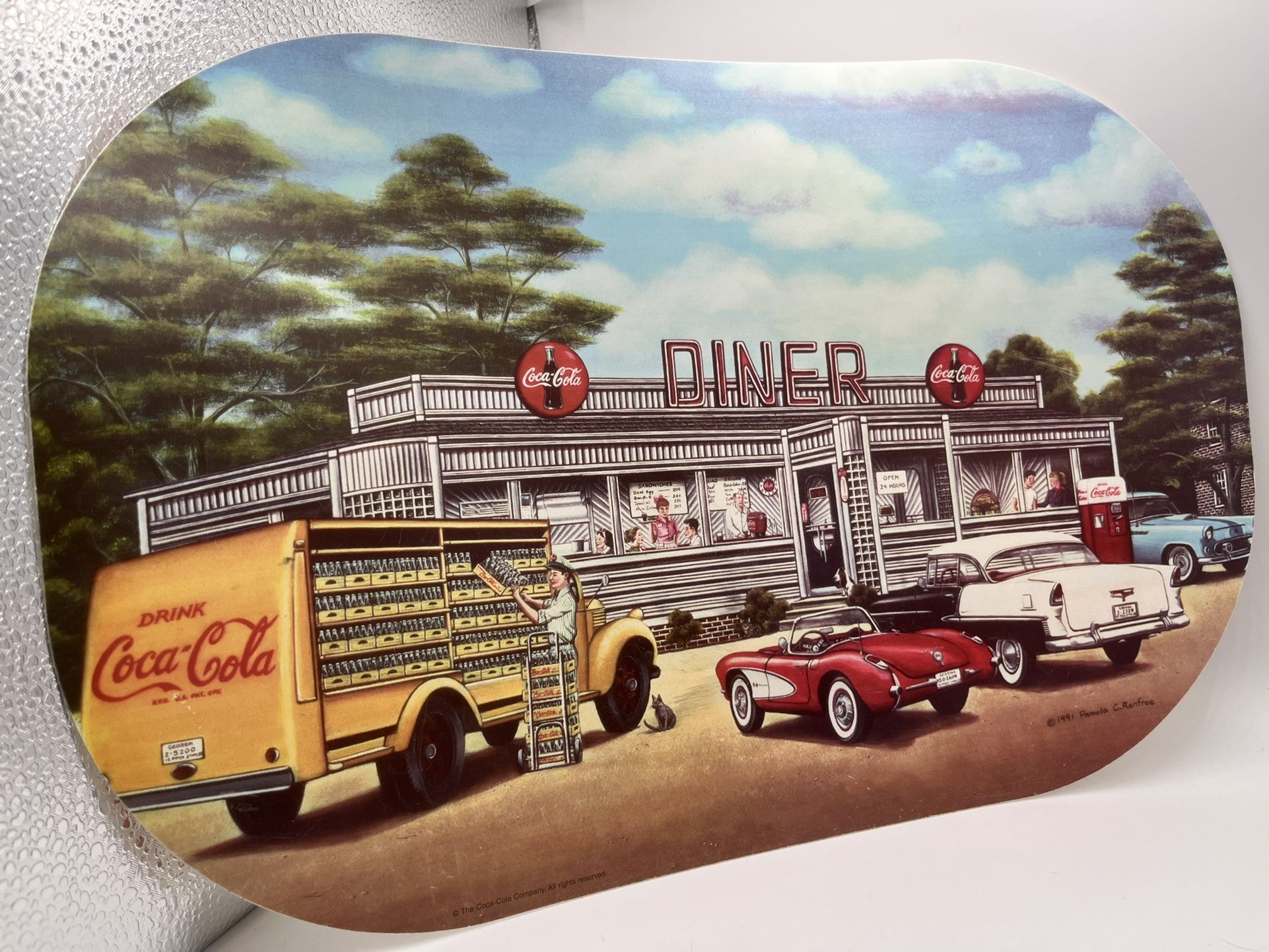 1991 Coca Cola Placemat Reversible - Pamela C. Renfroe