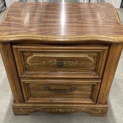 ONE Night Stand with 2 Drawers / Side Table with intricate floral accent - Unique! 23 x 22 x 15.5 