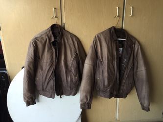 His and hers motorcycle bomber jackets - very good condition!