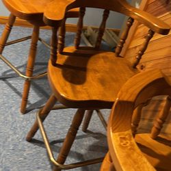 Wooden Bar Chairs (4)