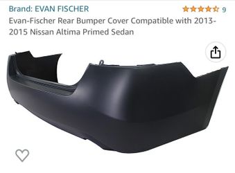 2013 -2015 Nissan Altima Sedan, Rear Bumper, Cover Primed