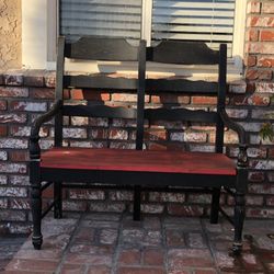 Beautiful LOVESEAT WOODEN BENCH ARMREST 