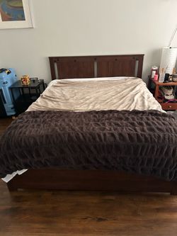 Queen Dark wood bed frame