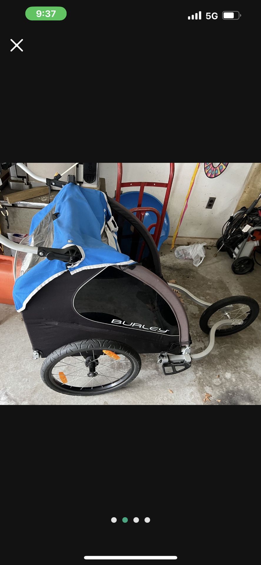 BURLEY ENCORE 2 KIDS BIKE TRAILER BLUE 