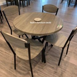 5-pc Round Dining Table Set