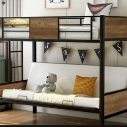 Twin Over Futon Frame  W/ Out Mattress And Futon