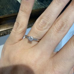 14K White Gold Natural Diamond Engagement Wedding Ring 