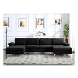 Black Velvet Sectional