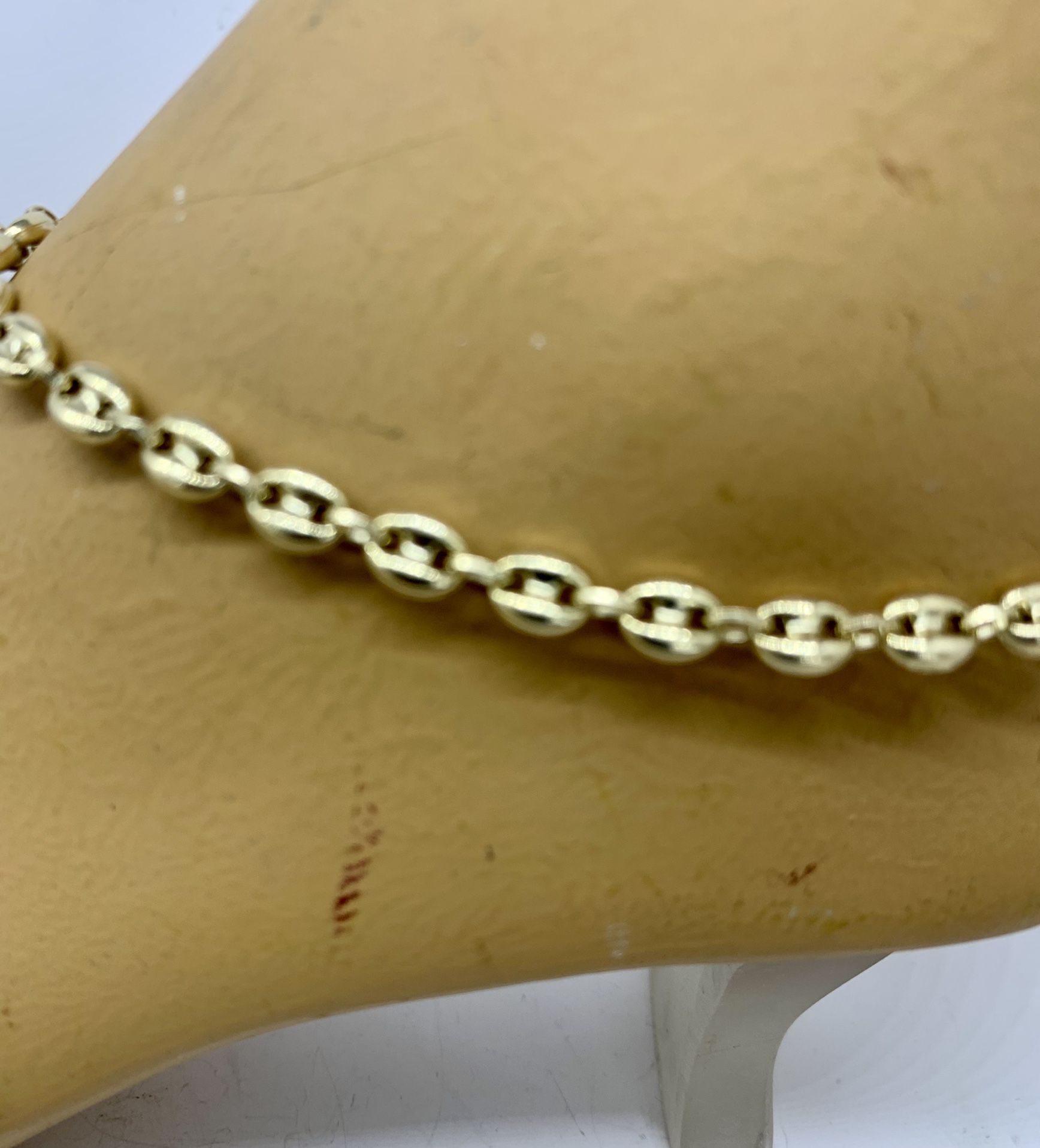14 karat solid yellow gold Mario near style ankle bracelet anklet