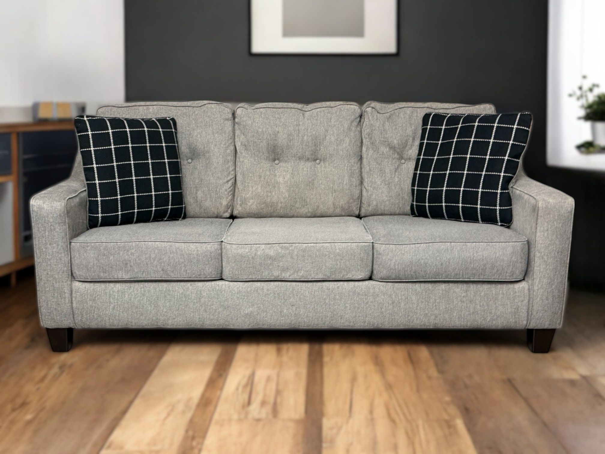 Ashley Furniture Brindon Gray Microfiber 3-Seat Couch