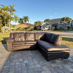 Espresso Leather Sectional Sofa 🚚 FREE DELIVERY 🚚