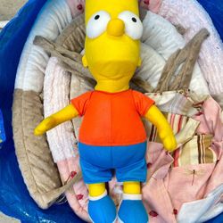 Bart Simpson Vintage Stuffed Doll Figure The Simpsons 