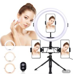 K&F CONCEPT 11 Inch Selfie Ring Light Set with Tripod Stand Cell Phone Holder 3 Light