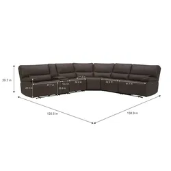 Brower Fabric Power Reclining Sectional with Power Headrestsp1