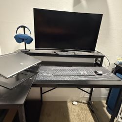 Black L-Shaped Desk