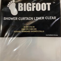 New! Bigfoot Brand Clear Shower Curtain Liner From Amazon
