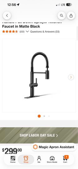 Clarus Semi-Professional Single Handle Pull Down Sprayer Kitchen Faucet in Matte Black