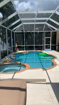 Screen for pool enclosure