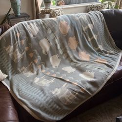 Crown crafts cotton woven farmhouse, reversible blanket