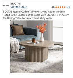 Round fluted coffee table