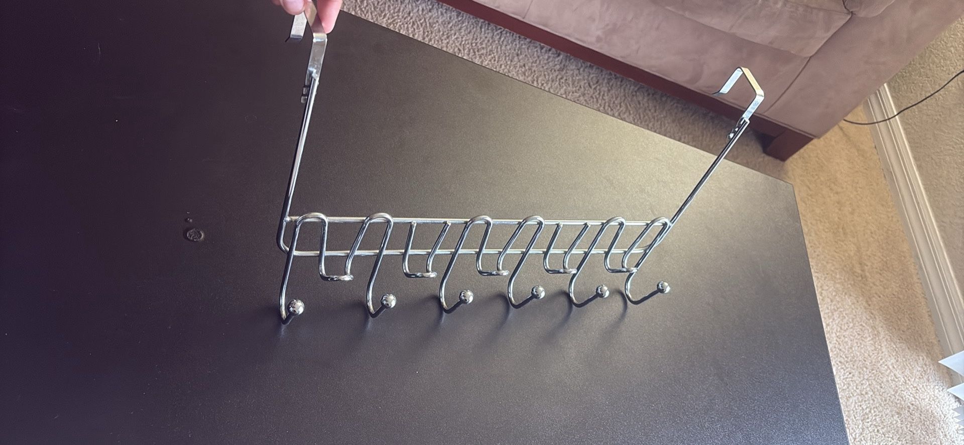 Over The Door 11 Hook Organizer Rack - Stainless Steel