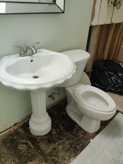 Sink with faucet, Toilet