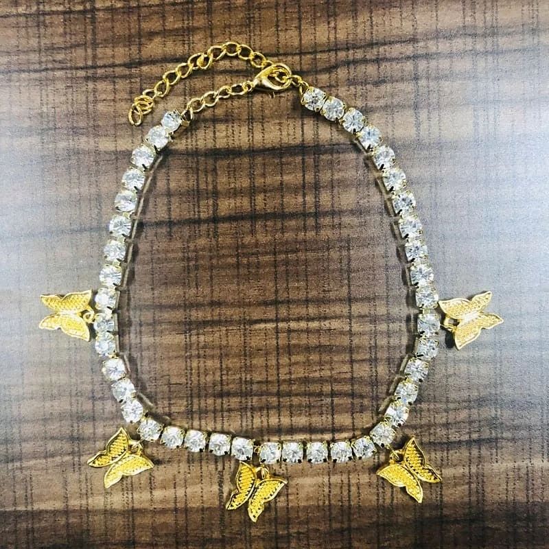 Rhinestone Butterfly Anklets