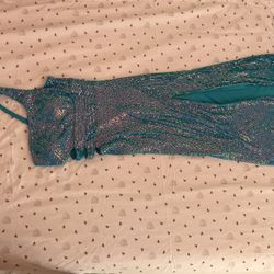 Blue Sequins Size Small Party Dress