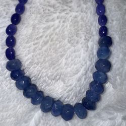 Stunning Tanzanite Faceted & Smooth  Gemstone Beaded Necklace, 20" 